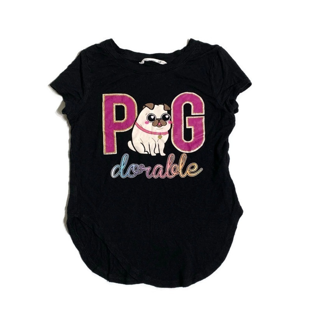 Urban kids girls 7-8Y pug tee shirt